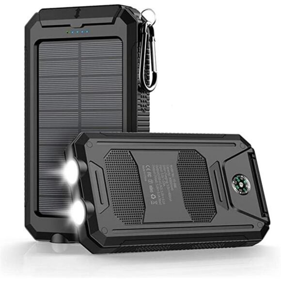Solar Charger Power Bank 36800mAh Portable Charger Fast Charger Dual USB Port - Picture 1 of 8